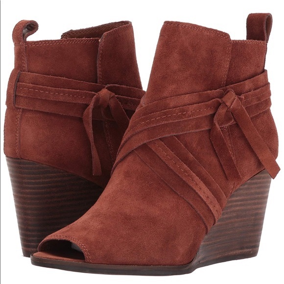 Lucky Brand Shoes - Lucky Brand Brown Udom Peep Toe Bootie